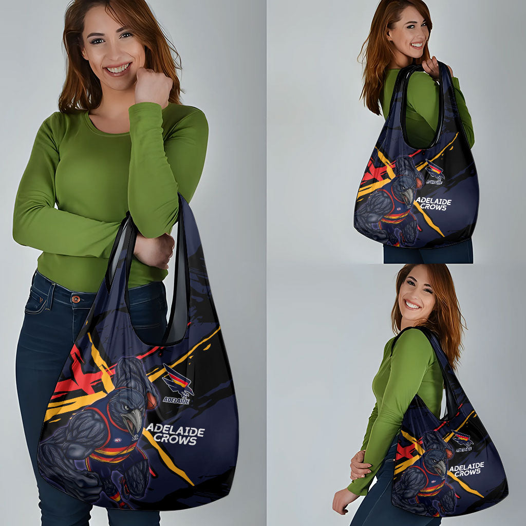 Adelaide Football Club Grocery Bag Crows Muscular Mascot Graphic - Abstract Paint Splatter Art