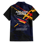 Adelaide Football Club Hawaiian Shirt Crows Muscular Mascot Graphic - Abstract Paint Splatter Art