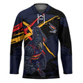 Adelaide Football Club Hockey Jersey Crows Muscular Mascot Graphic - Abstract Paint Splatter Art