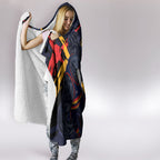 Adelaide Football Club Hooded Blanket Crows Muscular Mascot Graphic - Abstract Paint Splatter Art