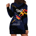 Adelaide Football Club Hoodie Dress Crows Muscular Mascot Graphic - Abstract Paint Splatter Art