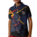 Adelaide Football Club Kid Polo Shirt Crows Muscular Mascot Graphic - Abstract Paint Splatter Art