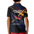 Adelaide Football Club Kid Polo Shirt Crows Muscular Mascot Graphic - Abstract Paint Splatter Art