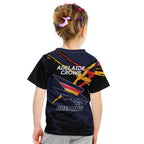 Adelaide Football Club Kid T Shirt Crows Muscular Mascot Graphic - Abstract Paint Splatter Art