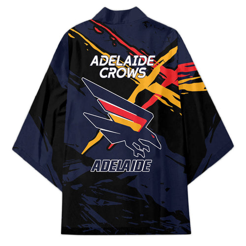 Adelaide Football Club Kimono Crows Muscular Mascot Graphic - Abstract Paint Splatter Art