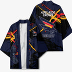 Adelaide Football Club Kimono Crows Muscular Mascot Graphic - Abstract Paint Splatter Art