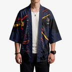 Adelaide Football Club Kimono Crows Muscular Mascot Graphic - Abstract Paint Splatter Art