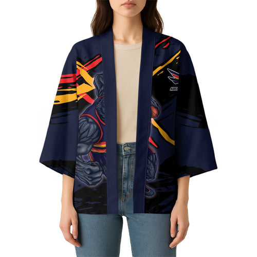 Adelaide Football Club Kimono Crows Muscular Mascot Graphic - Abstract Paint Splatter Art