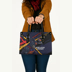 Adelaide Football Club Leather Bag Crows Muscular Mascot Graphic - Abstract Paint Splatter Art