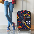 Adelaide Football Club Luggage Cover Crows Muscular Mascot Graphic - Abstract Paint Splatter Art