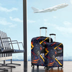Adelaide Football Club Luggage Cover Crows Muscular Mascot Graphic - Abstract Paint Splatter Art