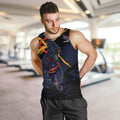 Adelaide Football Club Men Tank Top Crows Muscular Mascot Graphic - Abstract Paint Splatter Art