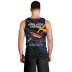 Adelaide Football Club Men Tank Top Crows Muscular Mascot Graphic - Abstract Paint Splatter Art