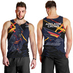 Adelaide Football Club Men Tank Top Crows Muscular Mascot Graphic - Abstract Paint Splatter Art
