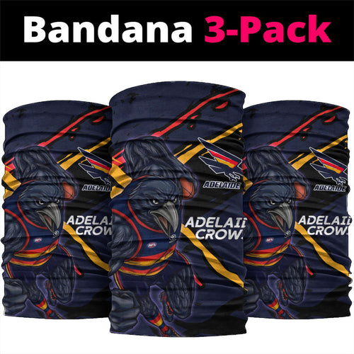 Adelaide Football Club Neck Gaiter Crows Muscular Mascot Graphic - Abstract Paint Splatter Art