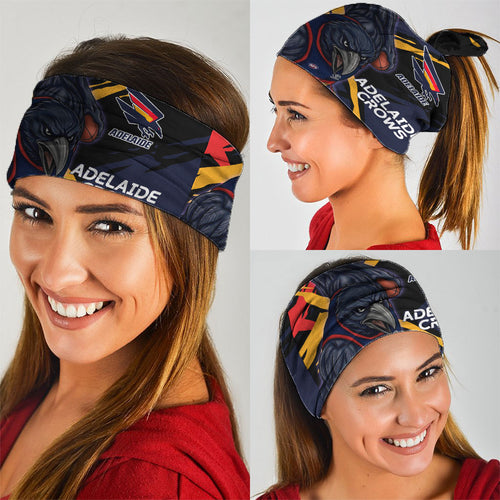 Adelaide Football Club Neck Gaiter Crows Muscular Mascot Graphic - Abstract Paint Splatter Art