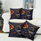 Adelaide Football Club Pillow Cover Crows Muscular Mascot Graphic - Abstract Paint Splatter Art