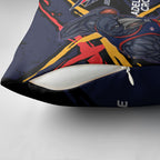 Adelaide Football Club Pillow Cover Crows Muscular Mascot Graphic - Abstract Paint Splatter Art