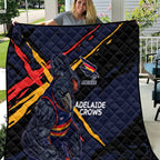 Adelaide Football Club Quilt Crows Muscular Mascot Graphic - Abstract Paint Splatter Art