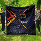 Adelaide Football Club Quilt Crows Muscular Mascot Graphic - Abstract Paint Splatter Art