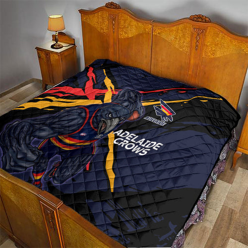 Adelaide Football Club Quilt Crows Muscular Mascot Graphic - Abstract Paint Splatter Art