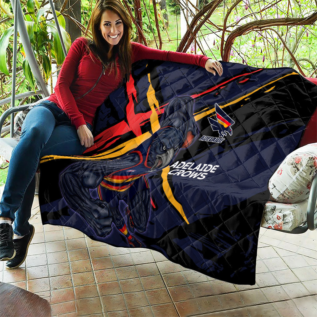 Adelaide Football Club Quilt Crows Muscular Mascot Graphic - Abstract Paint Splatter Art