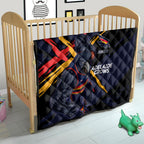 Adelaide Football Club Quilt Crows Muscular Mascot Graphic - Abstract Paint Splatter Art