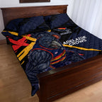 Adelaide Football Club Quilt Bed Set Crows Muscular Mascot Graphic - Abstract Paint Splatter Art