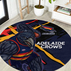 Adelaide Football Club Round Carpet Crows Muscular Mascot Graphic - Abstract Paint Splatter Art