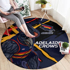 Adelaide Football Club Round Carpet Crows Muscular Mascot Graphic - Abstract Paint Splatter Art