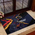 Adelaide Football Club Rubber Doormat Crows Muscular Mascot Graphic - Abstract Paint Splatter Art