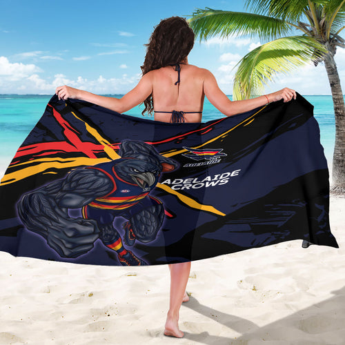 Adelaide Football Club Sarong Crows Muscular Mascot Graphic - Abstract Paint Splatter Art