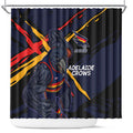Adelaide Football Club Shower Curtain Crows Muscular Mascot Graphic - Abstract Paint Splatter Art