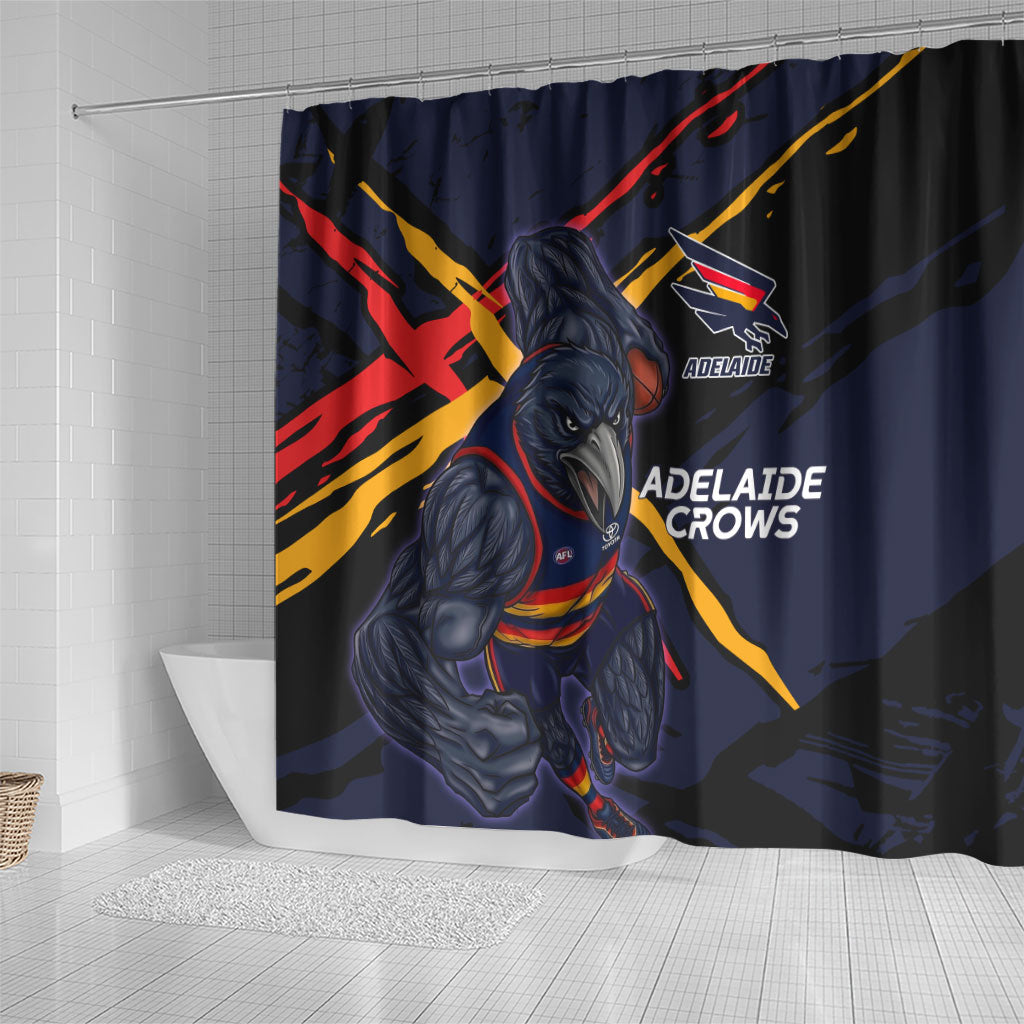 Adelaide Football Club Shower Curtain Crows Muscular Mascot Graphic - Abstract Paint Splatter Art