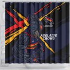 Adelaide Football Club Shower Curtain Crows Muscular Mascot Graphic - Abstract Paint Splatter Art