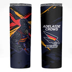 Adelaide Football Club Skinny Tumbler Crows Muscular Mascot Graphic - Abstract Paint Splatter Art