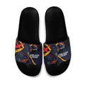 Adelaide Football Club Slide Sandals Crows Muscular Mascot Graphic - Abstract Paint Splatter Art