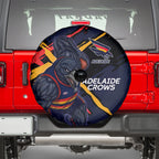 Adelaide Football Club Spare Tire Cover Crows Muscular Mascot Graphic - Abstract Paint Splatter Art
