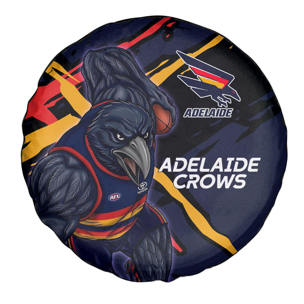 Adelaide Football Club Spare Tire Cover Crows Muscular Mascot Graphic - Abstract Paint Splatter Art