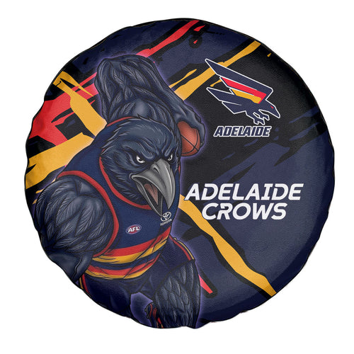 Adelaide Football Club Spare Tire Cover Crows Muscular Mascot Graphic - Abstract Paint Splatter Art