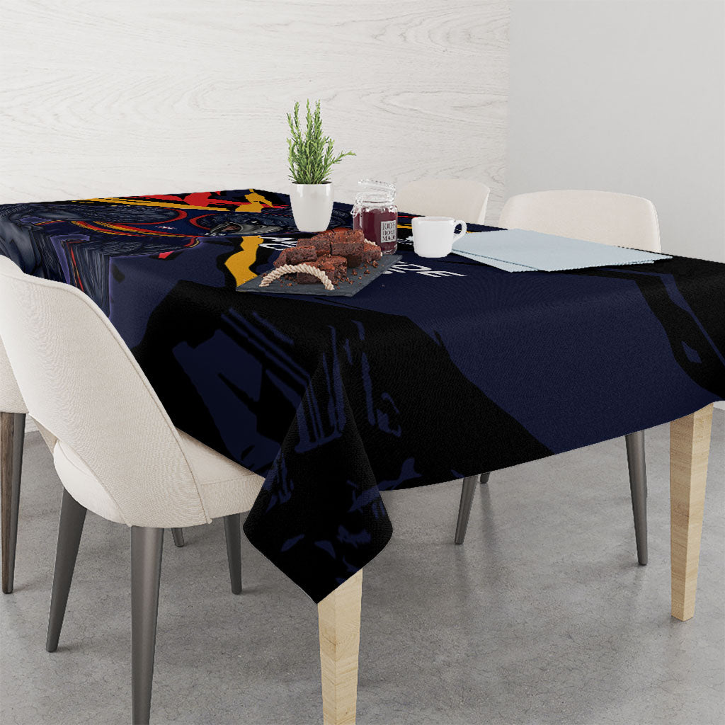 Adelaide Football Club Tablecloth Crows Muscular Mascot Graphic - Abstract Paint Splatter Art