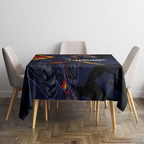 Adelaide Football Club Tablecloth Crows Muscular Mascot Graphic - Abstract Paint Splatter Art