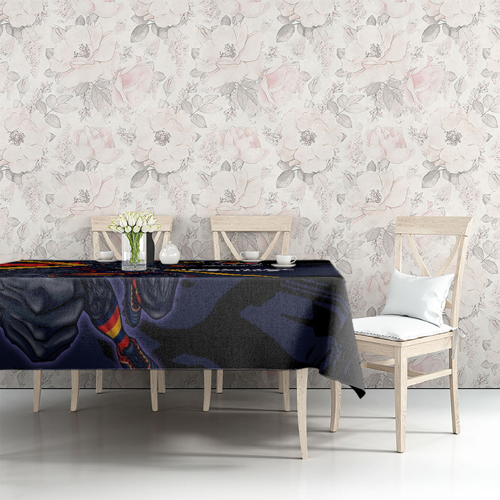 Adelaide Football Club Tablecloth Crows Muscular Mascot Graphic - Abstract Paint Splatter Art