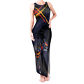 Adelaide Football Club Tank Maxi Dress Crows Muscular Mascot Graphic - Abstract Paint Splatter Art