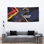 Adelaide Football Club Tapestry Crows Muscular Mascot Graphic - Abstract Paint Splatter Art