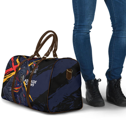 Adelaide Football Club Travel Bag Crows Muscular Mascot Graphic - Abstract Paint Splatter Art