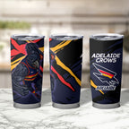 Adelaide Football Club Tumbler Cup Crows Muscular Mascot Graphic - Abstract Paint Splatter Art