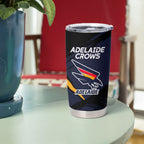 Adelaide Football Club Tumbler Cup Crows Muscular Mascot Graphic - Abstract Paint Splatter Art