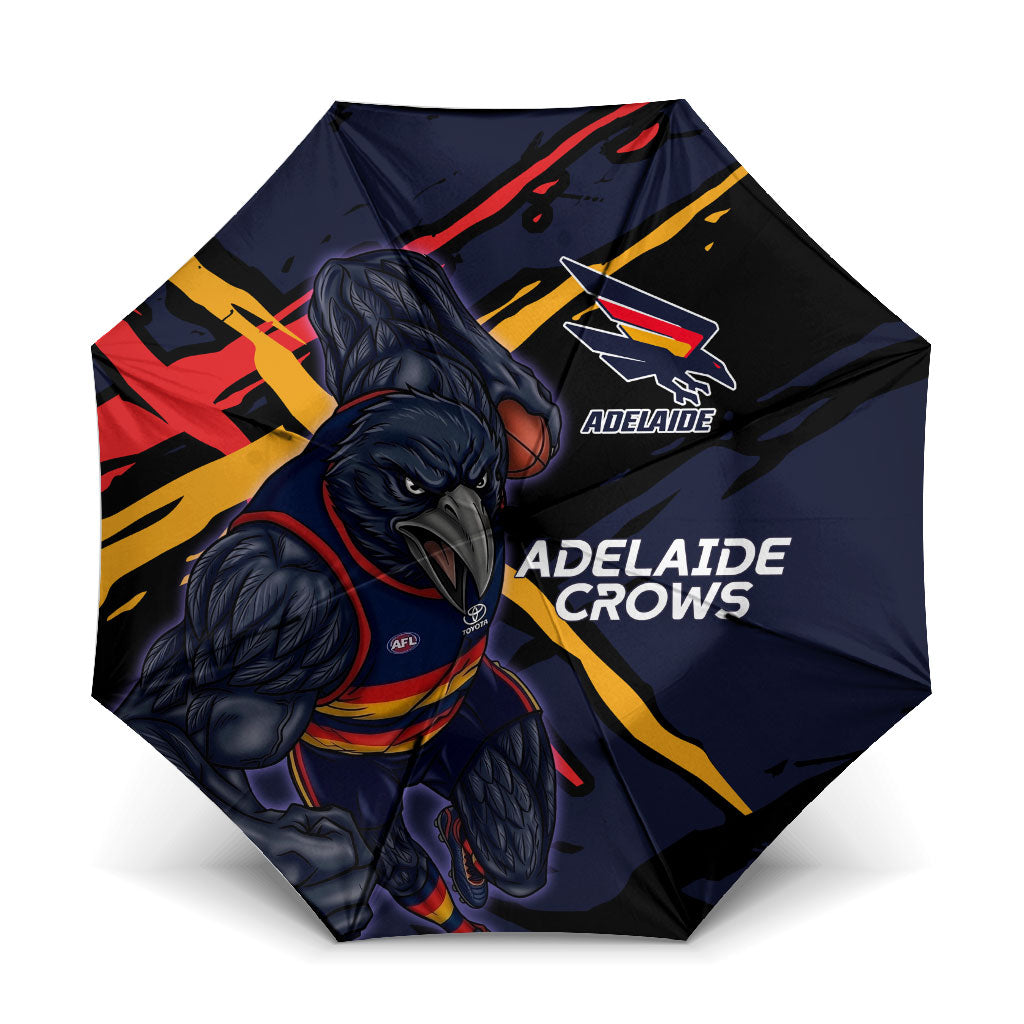 Adelaide Football Club Umbrella Crows Muscular Mascot Graphic - Abstract Paint Splatter Art
