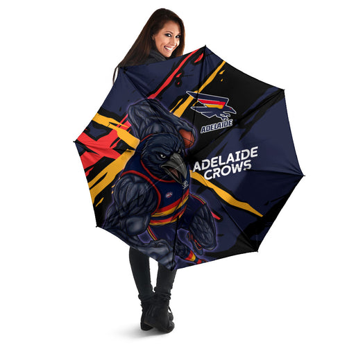 Adelaide Football Club Umbrella Crows Muscular Mascot Graphic - Abstract Paint Splatter Art